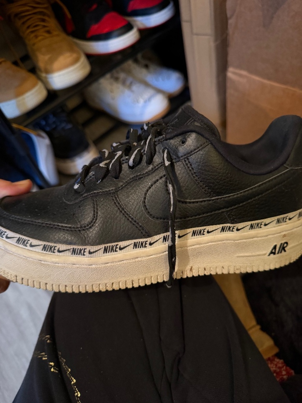nike Air Force 1 black platform size 7 womens